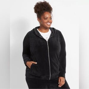 Lane Bryant LIVI Black Zip-Up Hoodie